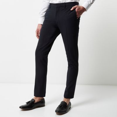 Navy super skinny suit trousers